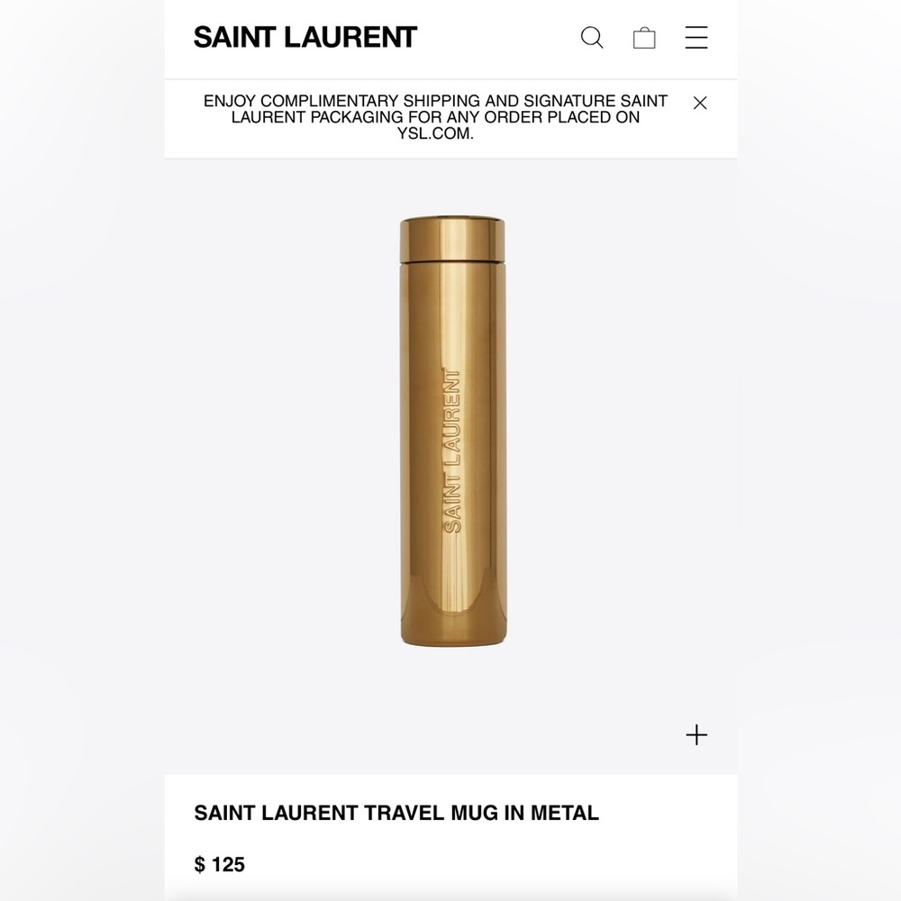 Gold YSL Saint Laurent travel bottle